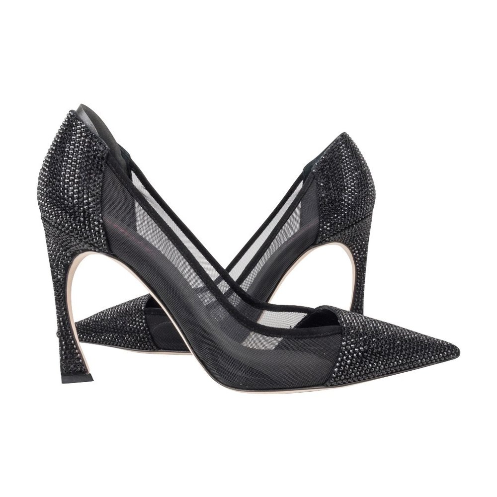 Christian Dior Shoe Black Diamante Beaded and Mesh Pump 40 / 10 - Picture 4 of 8